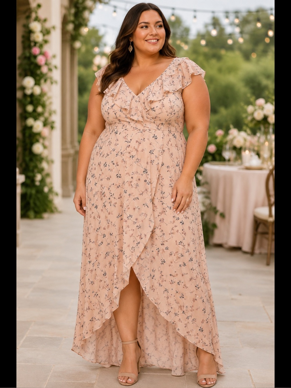 J.O.A. Light Pink Floral Lined Dress,NWOT